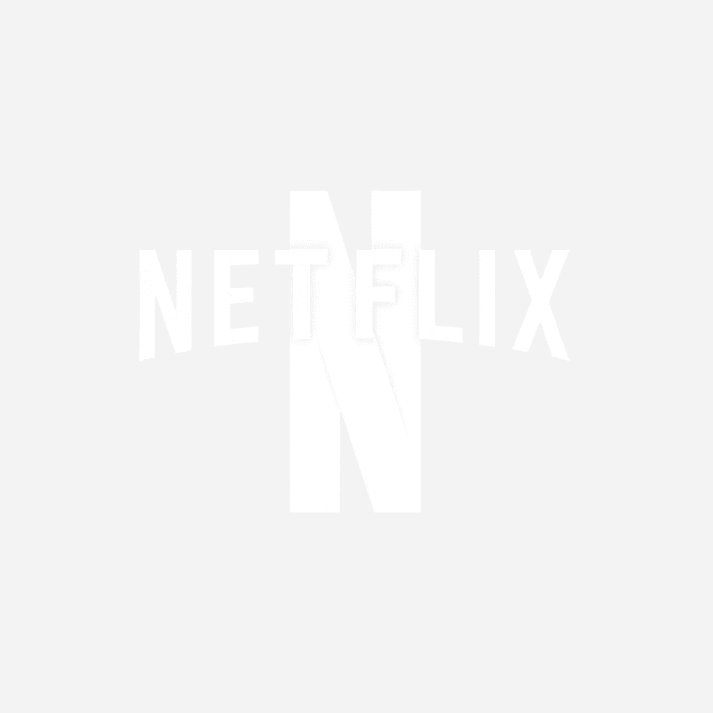 Netflix logo, corporate brand, white on transparent