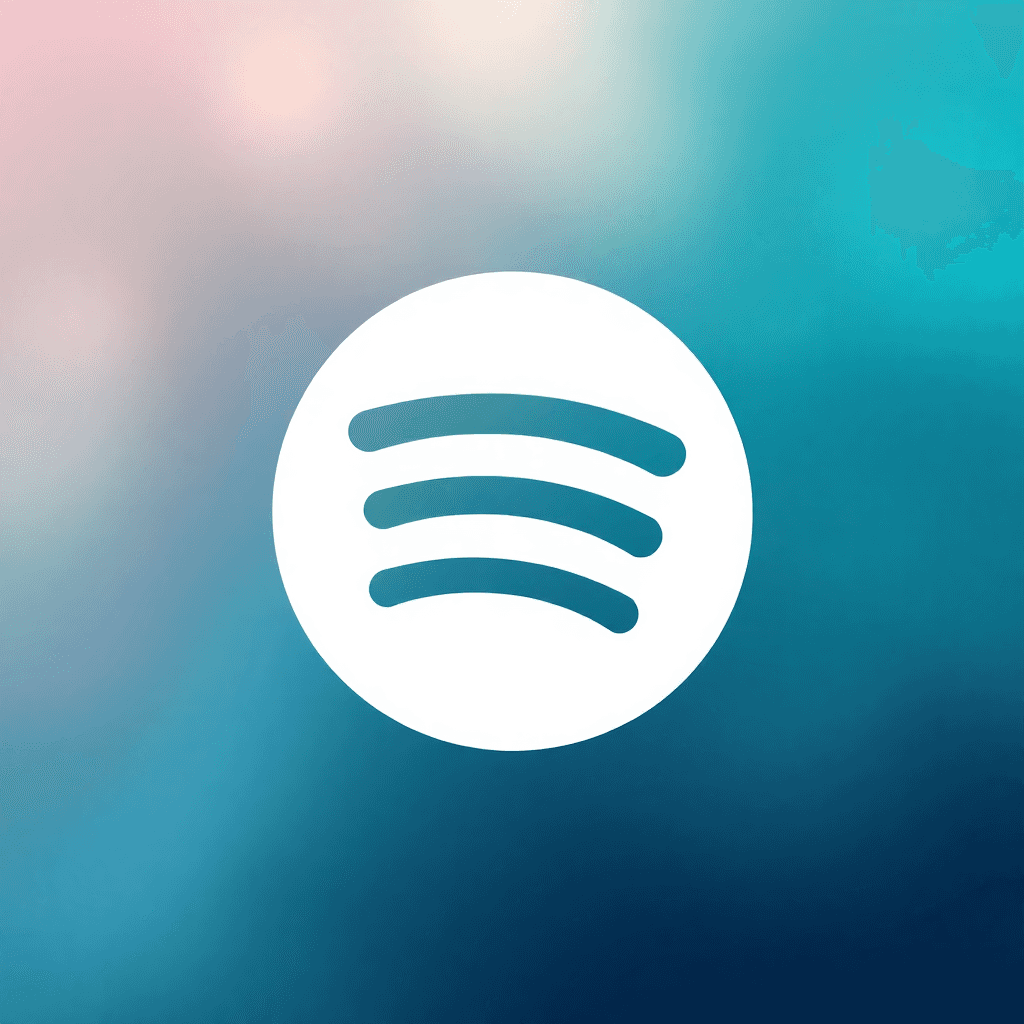 Spotify logo, corporate brand, white on transparent